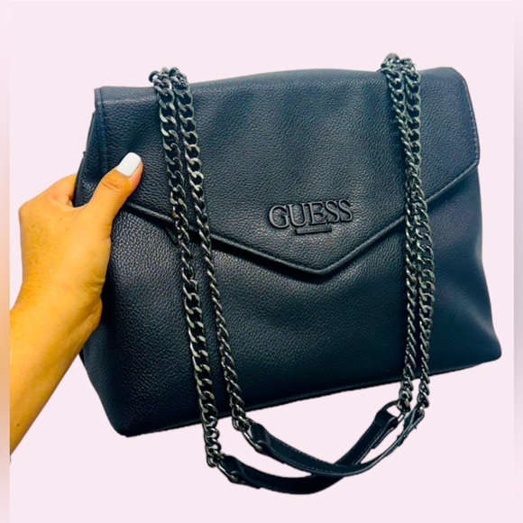 GUESS Factory Allyssa Envelope Satchel Black - Picture 2 of 6